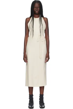 Baserange Off-White Apron Midi Dress