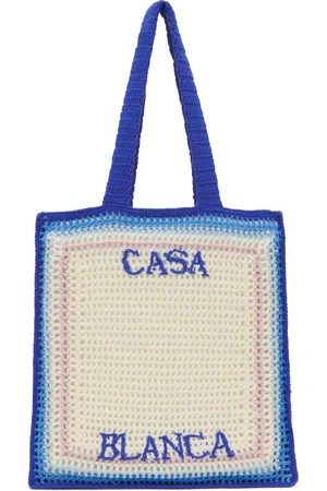 Casablanca Blue & White Crochet Tote