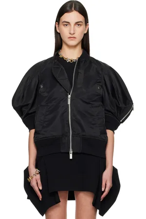 SACAI Black Nylon Twill Bomber