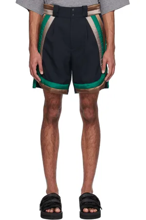 Kolor Navy Paneled Shorts