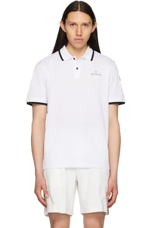 Moncler White Printed Polo