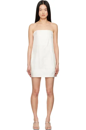 Staud Off-White Lidia Silk Minidress