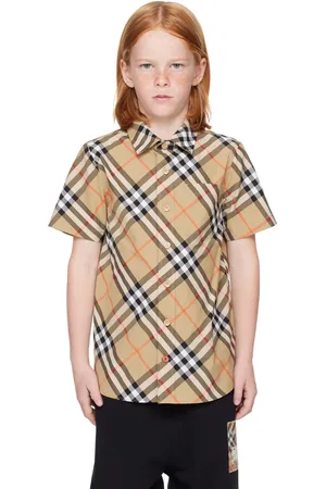 Burberry Kids Beige Check Cotton Shirt