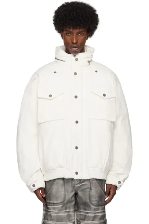 Guess White Cotton Ripstop Parka Jacket