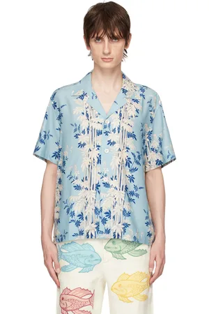 BODE Blue Bamboo Forest Shirt