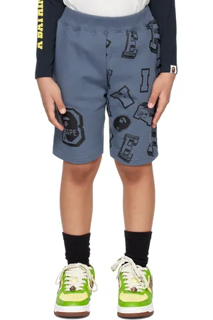 BAPE Kids Blue Printed Shorts