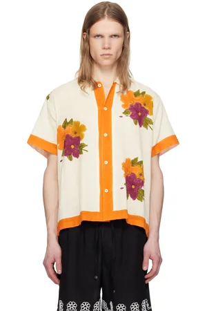 HARAGO & Orange Block Printed Shirt
