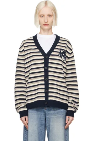 Maison Kitsuné Navy & White Fox Head Comfort Cardigan