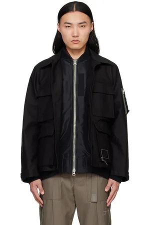 SACAI Black WTAPS Edition Cotton Back Satin Jacket