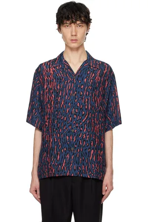 Wacko Maria Navy Leopard Shirt