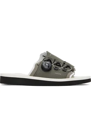 SUICOKE Gray & White LETA-ab Sandals