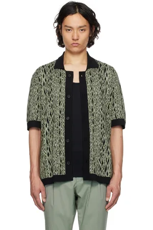 HUGO BOSS Green & Black Jacquard Polo