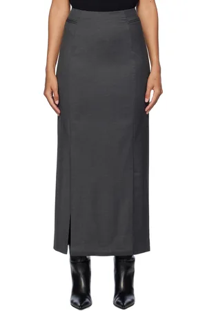 REMAIN Birger Christensen Gray Pencil Midi Skirt