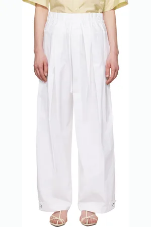 Jil Sander White Wide-Leg Trousers