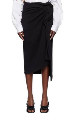 DRIES VAN NOTEN Black French Terry Midi Skirt