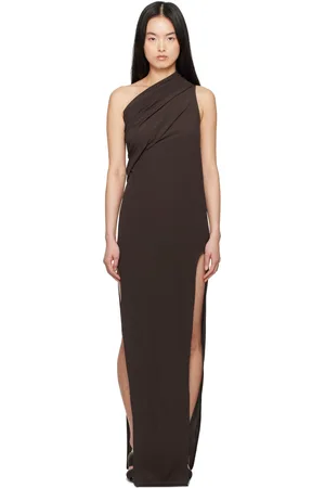 Rick Owens Brown Hollywood Athena Arrowhead Maxi Dress
