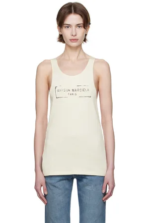 Maison Margiela Beige Logo Tank Top