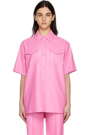Stand Studio Pink Norea Faux-Leather Shirt
