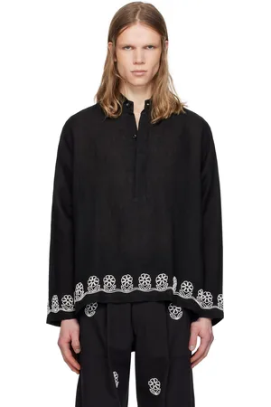 HARAGO Beadwork Popover Shirt