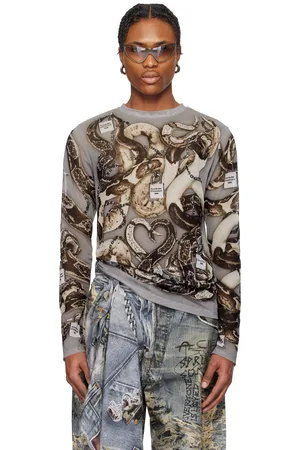 Acne Studios Gray Printed Long Sleeve T-shirt