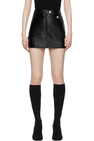 Courrèges Black Reedition Vinyl Miniskirt
