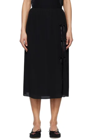 Simone Rocha Bow Slit Column Midi Skirt
