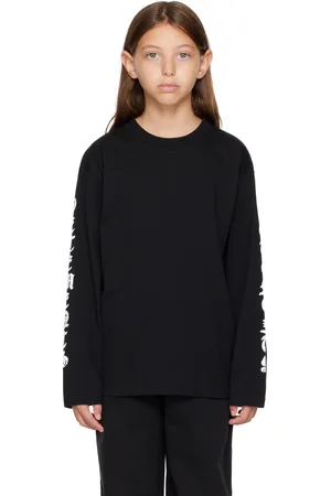 Vetements Kids Black Gothic Logo Longsleeve T-shirt