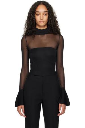 MARIA MCMANUS Sheer Corset Bell Sleeve Top