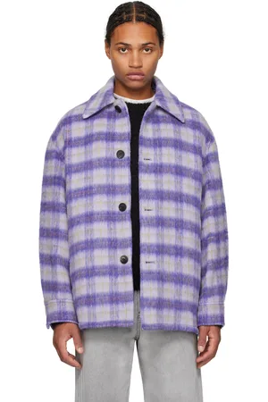 Solid Purple Check Overshirt