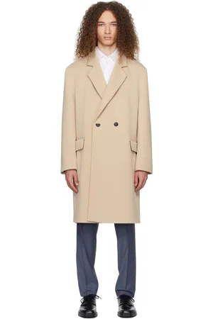 HUGO BOSS Beige Double-Breasted Coat