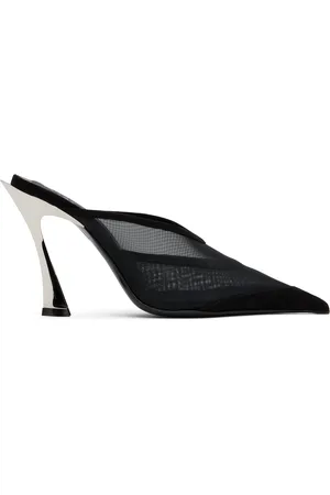 MUGLER Black Mesh Fang 95 Mules