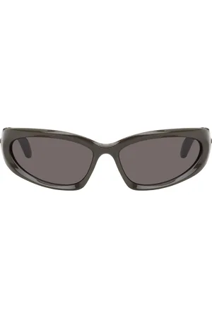 Balenciaga Gray Swift Oval Sunglasses