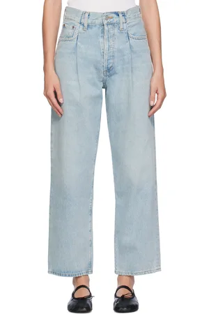 AGOLDE Blue Fold Waistband Jeans