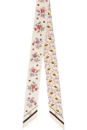 VALENTINO GARAVANI Beige Papier Floral Scarf