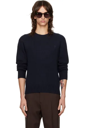 Ami Navy Cashmere Ami De Cœur Sweater