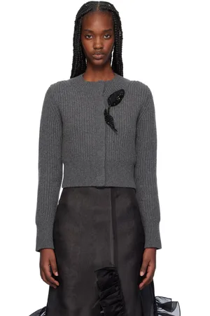 Erdem Gray Cropped Cardigan