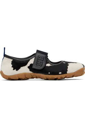 WALES BONNER Black & Off-White Mary Jane Flat Sneakers