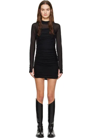 Helmut Lang Black Ruched Minidress