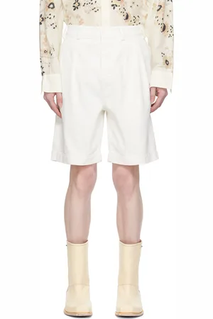 Sunflower White Pleated Denim Shorts
