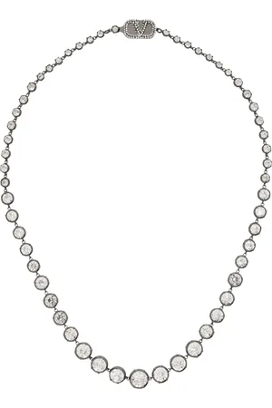 VALENTINO GARAVANI Gunmetal VLogo Signature Necklace