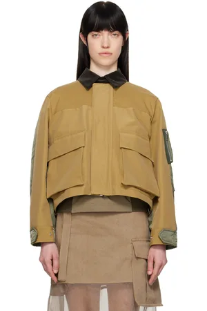 SACAI Khaki & Tan Grosgrain & Nylon Twill Jacket