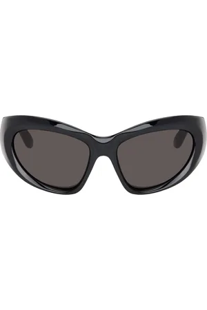 Balenciaga Black Wrap D-Frame Sunglasses