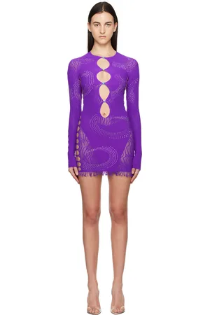 Poster Girl Purple Rhinestoned Miranda Minidress