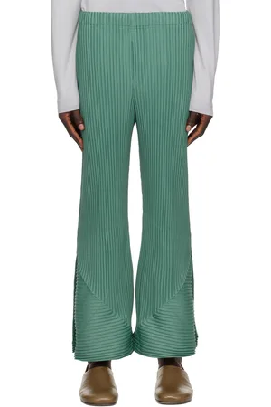 Issey Miyake Green Pleats Bottoms 2 Trousers