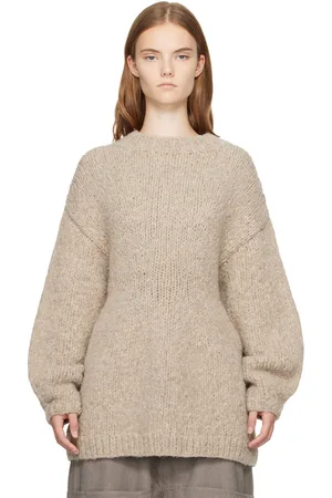 Lauren Manoogian Gray Handknit Peplum Pullover Sweater