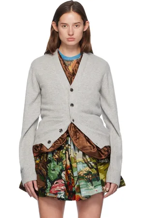 J.W.Anderson Gray Satin Lined Cardigan