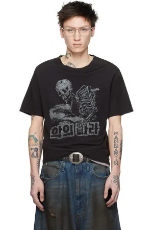 LU’U DAN Black Slubby Jersey T-shirt