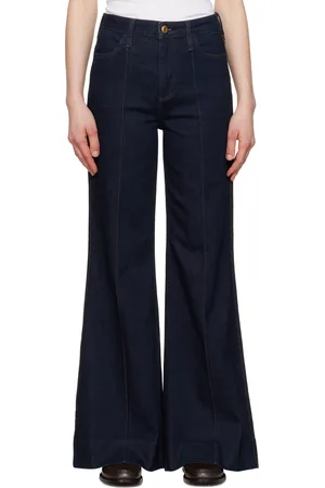 RAG&BONE Navy Wide Skylar High-Rise Jeans