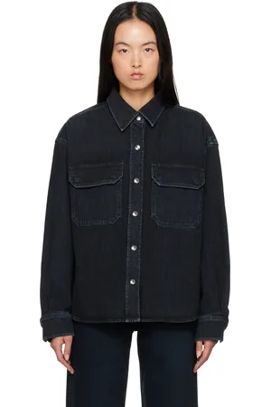 AGOLDE Black Gwen Slice Denim Shirt