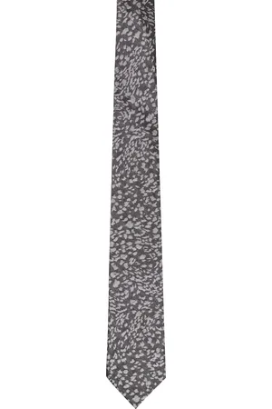 Paul Smith Gray Leopard Lurex Tie